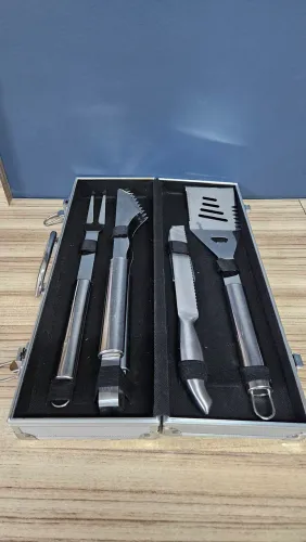 Kit churrasco em aço inox