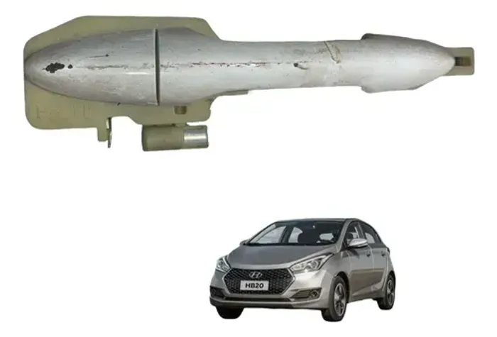 Maçaneta Externa Porta Traseira Esquerdo Hb20 2012 Á 2019. Branco Traseira