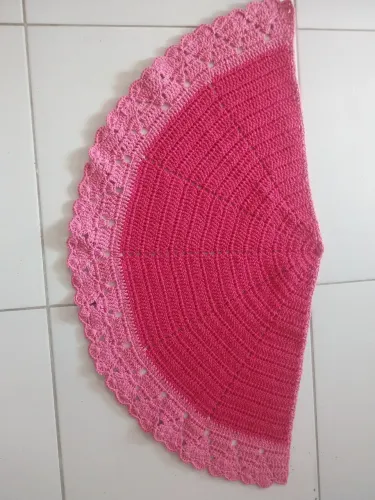 Tapete de crochê Rosa