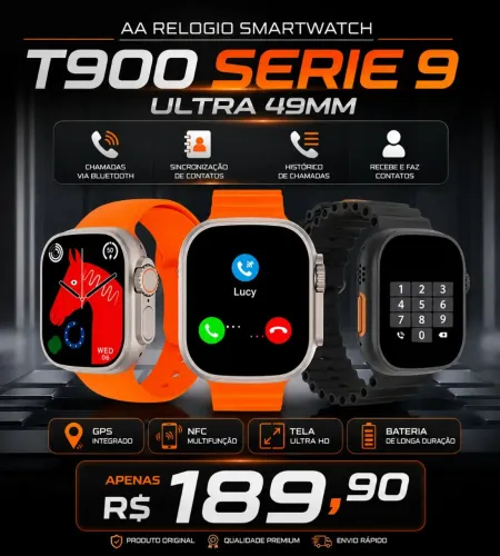 Smartwatch AA Premium | Faz Ligações e Recebe Notificações
