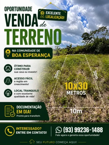Terreno na comunidade Boa Esperança 