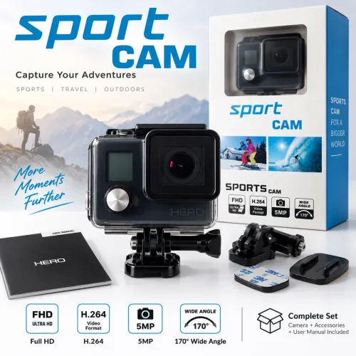 Câmera Esportiva Sport Cam Full HD + Acessórios e Caixa