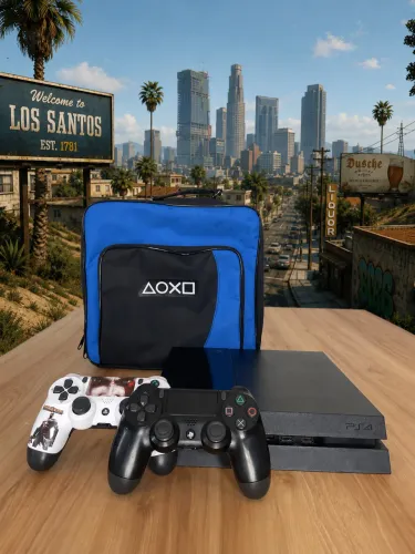 PS4 1 TERA + 2 Controles + Bolsa de Transporte | Seminovo | Pronto para Jogar