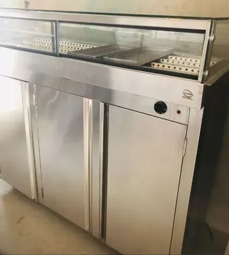 Expositor Aquecido De Salgados C/ 3pts, Inox Galv.