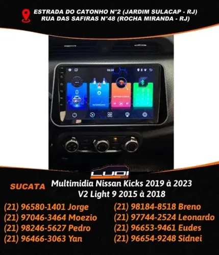 Multimidia Nissan Kicks 2019 à 2023 V2 Light 9 2015 à 2018