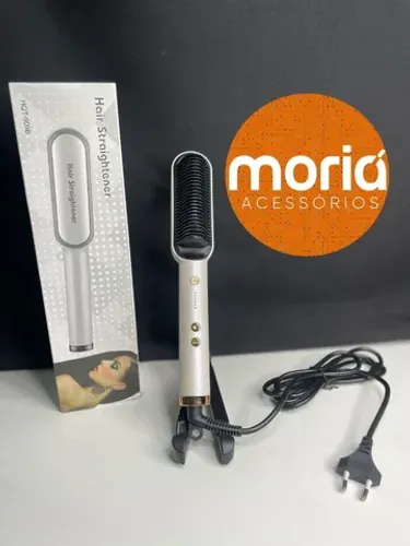 Escova Alisadora Cabelo Pente Elétrico Portátil Cerâmico HQT-909B