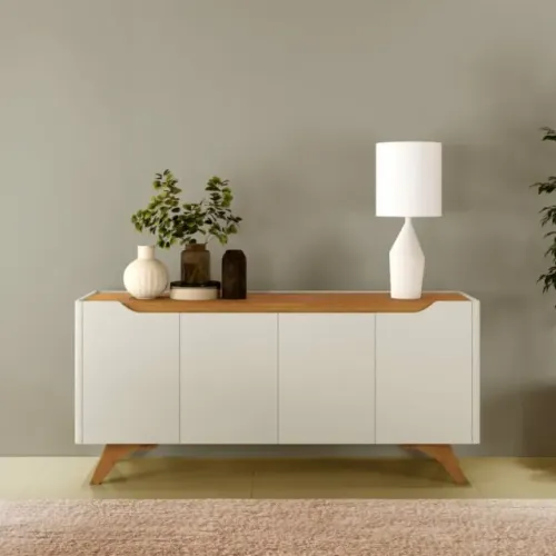 Buffet Atenas Off White/Naturale ,PRONTA ENTREGA