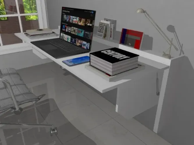 Mesa De Escritório Dobrável. Espaçosa. Em MDF Multifuncional