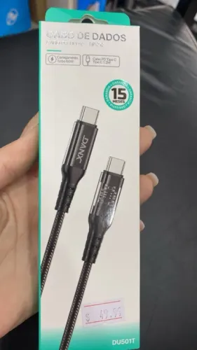 Cabo Tipo C x Tipo C 60W - 1 Metro -Dados e Carregamento Rápido Loja Coimbra Computadores
