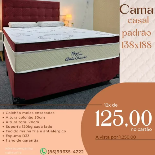 CAMA BOX CASAL PADRÃO 138X188