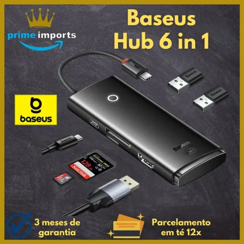 Baseus Hub 6 em 1 tipo C *LACRADO*GARANTIA*