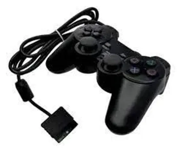 Controle Joystick Analogico Dualshock Com Fio Preto Para P1 e P2