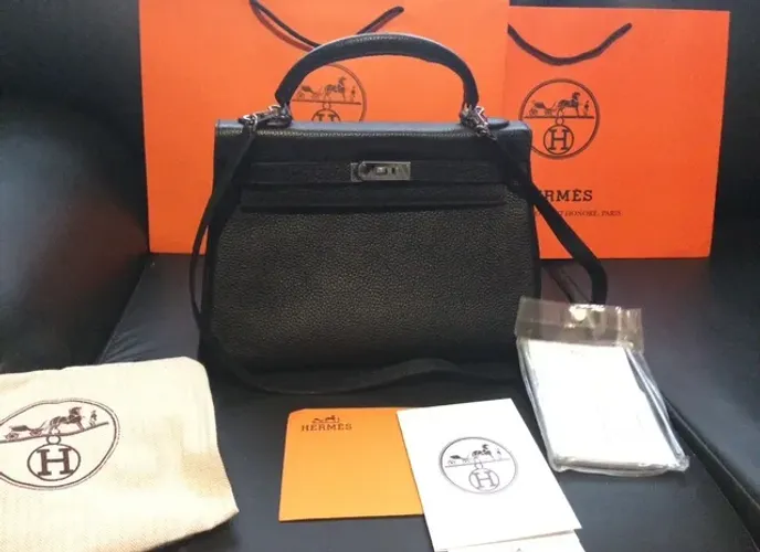 Bolsa Hermès Kelly Noir Clemence