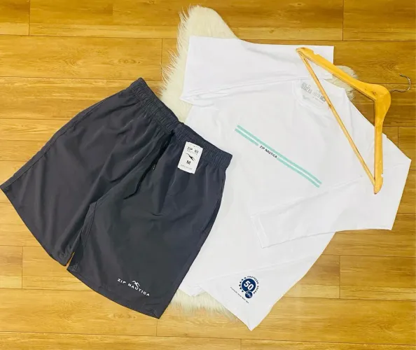 Conjunto praia zip náutica masculino