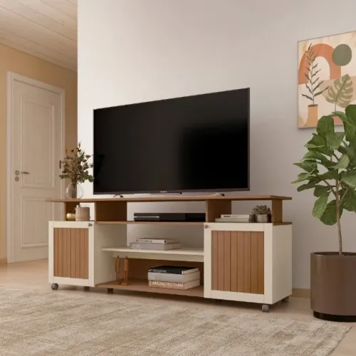 Rack Ipanema 2Pts Cinamomo com Off White Artely - Entrega Rápida! 