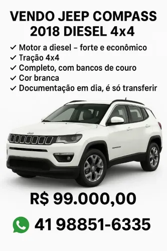 Jeep Compass Longitude 2.0 4X4 Dies. 16V Aut. 2018