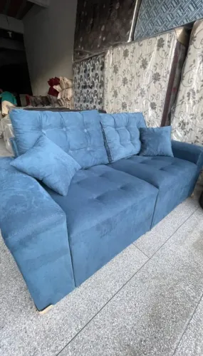 Sofá retrátil retrô 5 lugares a pronta entrega 