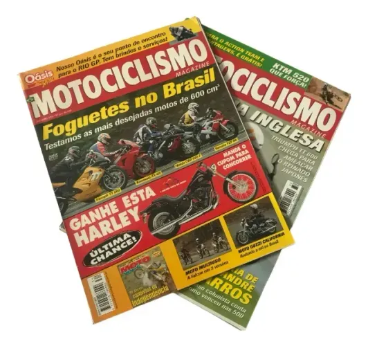 DUAS REVISTAS MOTOCICLISMO MAGAZINE