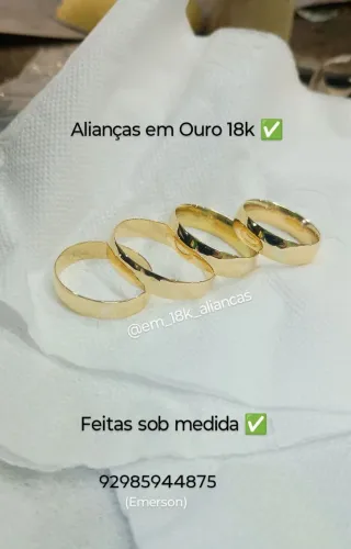 Alianças em Ouro 18k Sob Medida - com garantia gravação ? incluso por encomenda