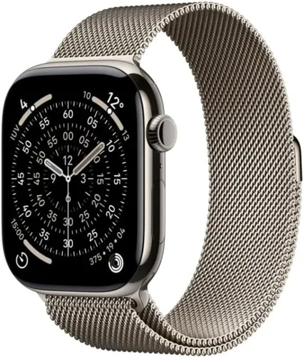 Apple Watch Series 10 GPS + Cellular, Caixa em titânio natural de 42 mm com Loop milanesa