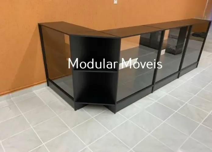 Balcão Vitrine - Kit com 4 - MDF Preto