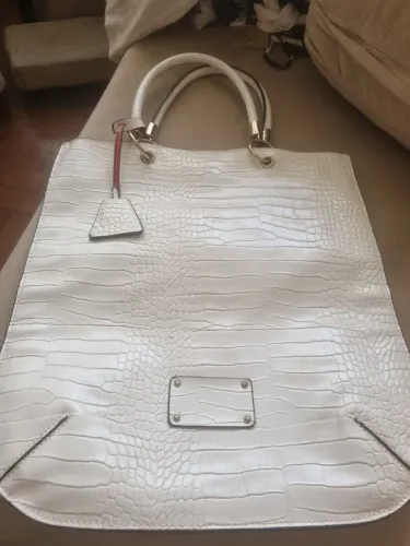 Bolsa de mão Croco Branca