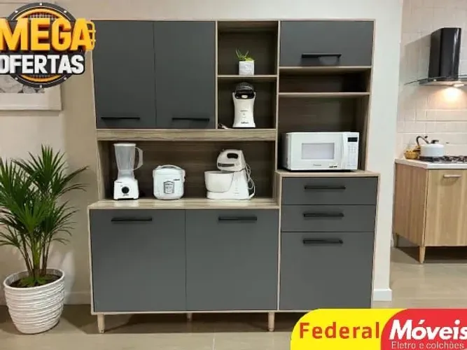 Cozinha Grafite Compacta Nova - Entregamos