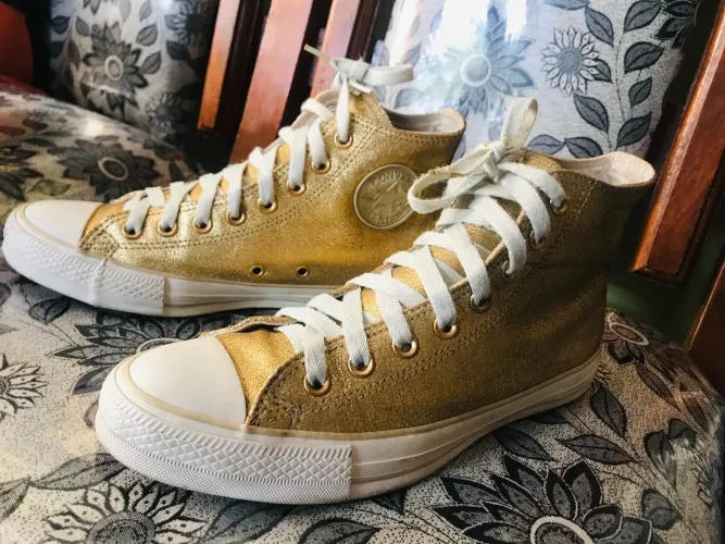 All Star Converse Dourado Brilho 38