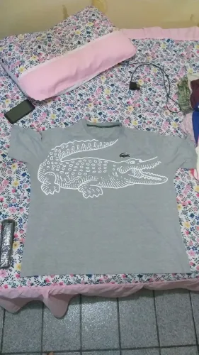 Camiseta Cinza XXL com Estampa de Crocodilo