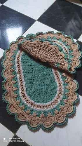 Jogo de banheiro em crochê barbante 2 peças