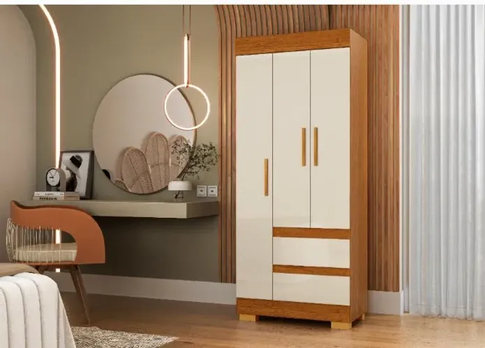 Guarda Roupa ACP Maya 3 Portas com Pés -