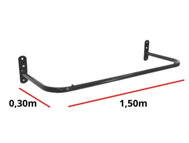 Kit 2 Araras De Parede 1,50m Loja Roupa Cabide Reforçada Top