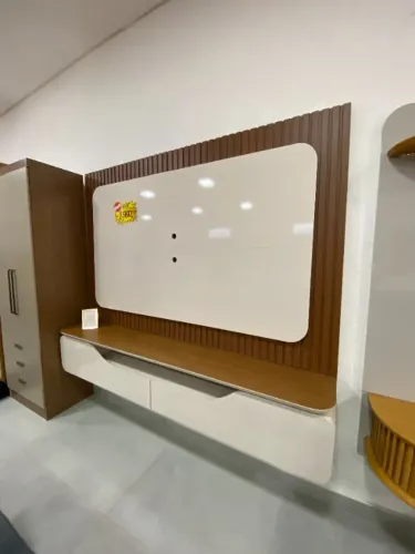 Painel Home Ripado com Nicho e 2 Portas ? Super Moderno!