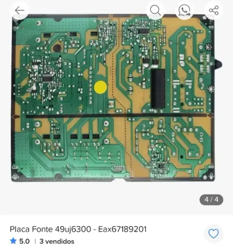 Variado lote de placas de fonte para TV. Tem modelos para Philips 43PFH5100, LG 49U56309,