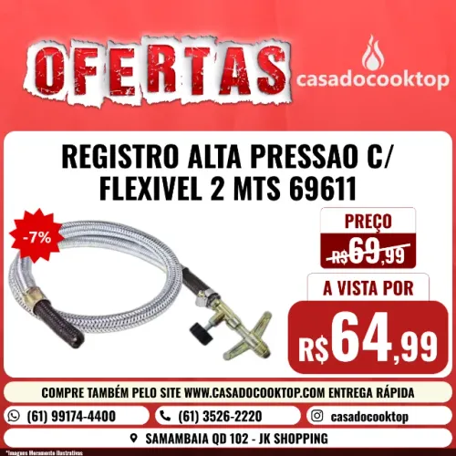 REGISTRO ALTA PRESSAO C/ FLEXIVEL 2 MTS 69611
