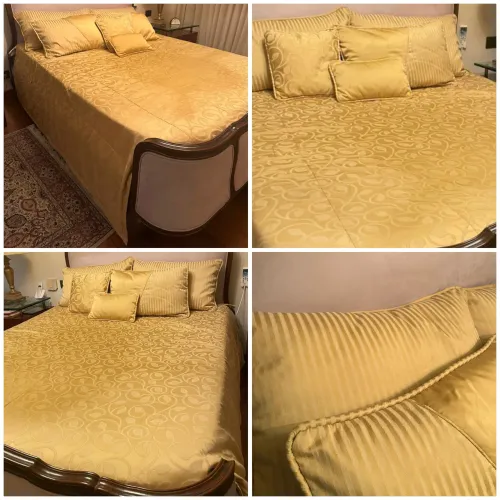 Cobre-leito cama casal com almofadas decorativas