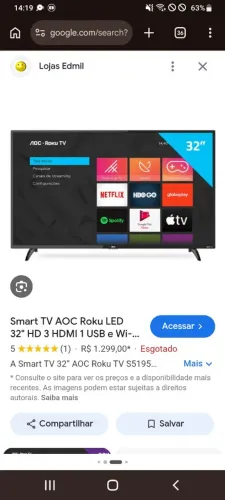 Televisão 32 polegadas,500 reais pra sair rapido