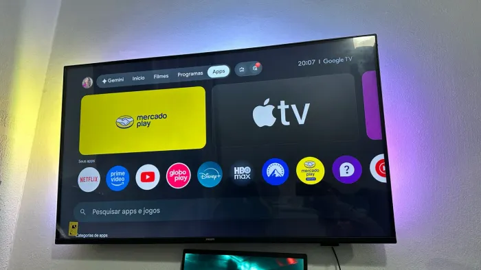 Smart Tv 43 Philips Ambilight Google Tv Comando De Voz Cinza Bivolt