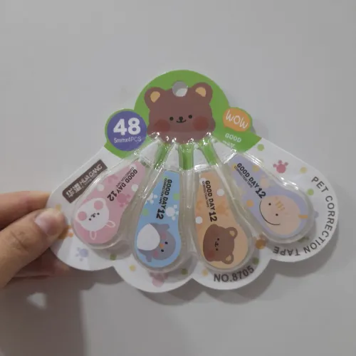 Corretivo em fita kit com 4 fitas corretivas