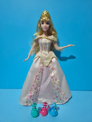 Disney A Bela Adormecida Princesa Aurora Emitindo Luzes e Sons Original Mattel