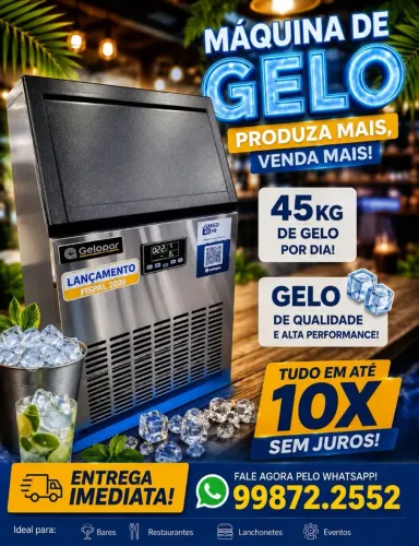 Máquina de gelo gelo para 45 kg dia nova em 10x sem juros
