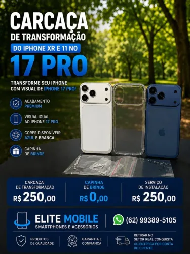 Carcaça iPhone XR e 11 para Visual iPhone 17 Pro + Instalação