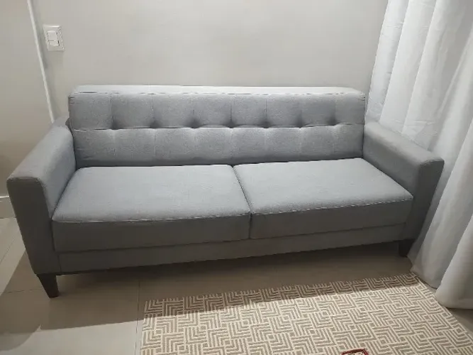 Sofá 3 Lugares Living - Linho Cotton Cinza