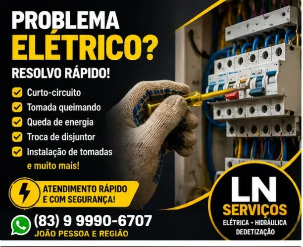 Problema elétrico? Eletricista rápido em João Pessoa