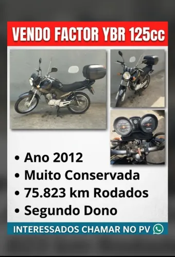 *Yamaha Factor YBR 125 E, ano 2012*<br>