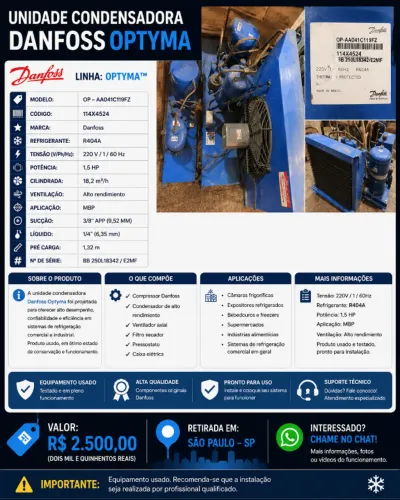 ? Unidade Condensadora Danfoss Optyma - Refrigeração Comercial