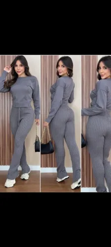 *conjunto de tricô, quentinho e macio,fica maravilhoso no corpo , elegante e confortável..