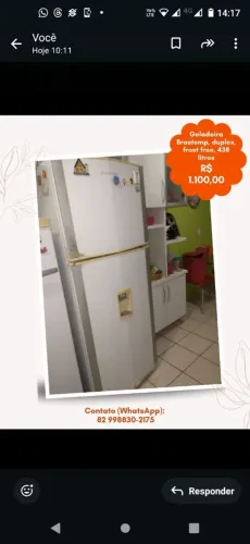 Vendo Geladeira Brastemp Frost Free, duplex, em perfeito estado de conservação e funcionam
