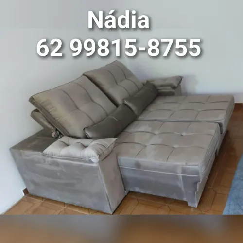 SOFÁ BEGE CLARO 2 MÓDULOS NOVO