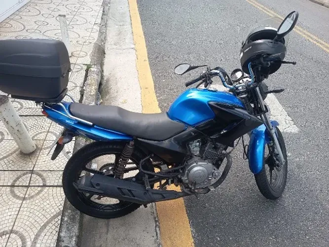 Yamaha Factor 125 2013 Azul com Baú e Pneus Novos - Econômica e Confiável